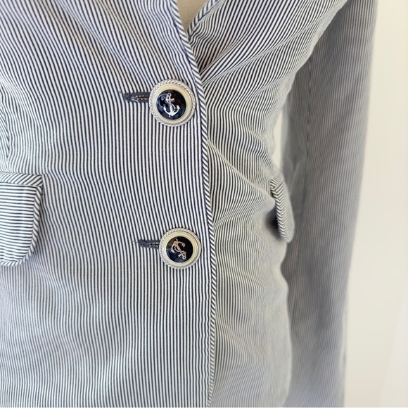 Mango Navy Women's Tailored Blazer with Notched Lapels Size 2 - Picture 3 of 8